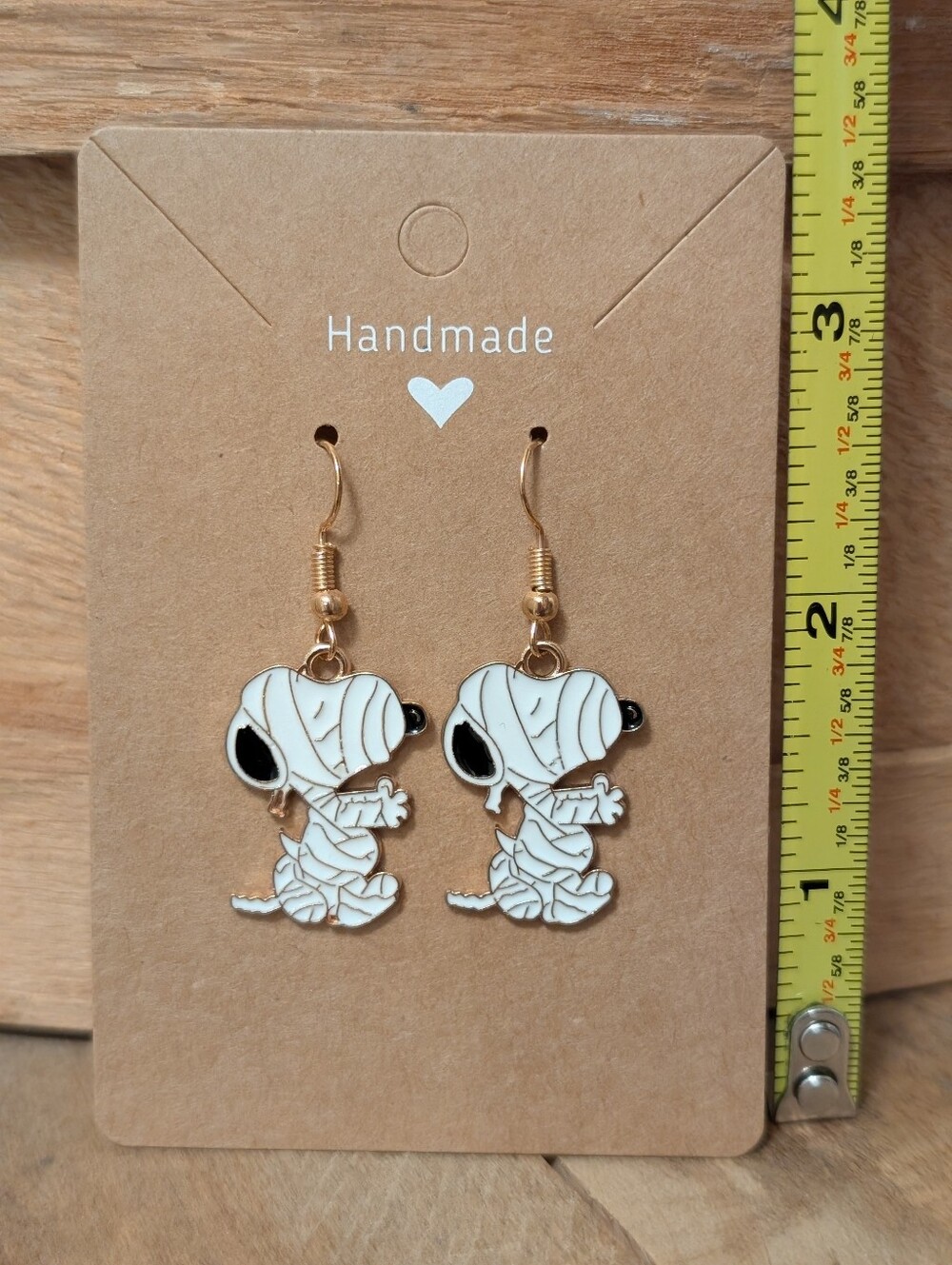 Halloween Peanuts Snoopy Mummy Metal Earrings NEW